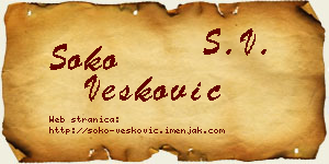 Soko Vesković vizit kartica
